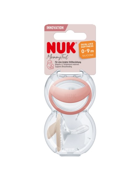 Chupete Mommy Feel rojo-gris pack 2 uds. 0-9M NUK