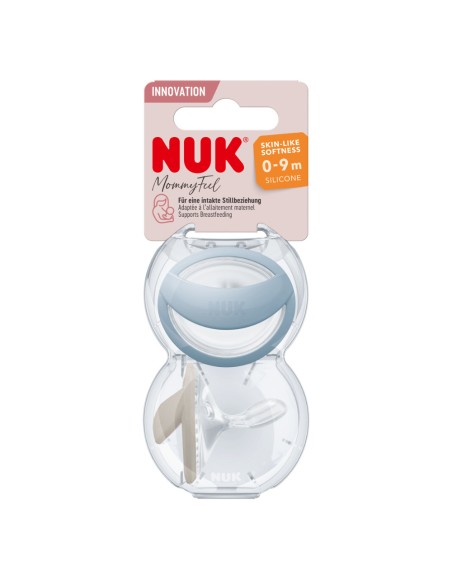 Chupete Mommy Feel azul-gris pack 2 uds. 0-9M NUK