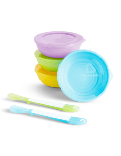 Pack de cuencos con tapa + cucharas | Munchkin - Nappy.es