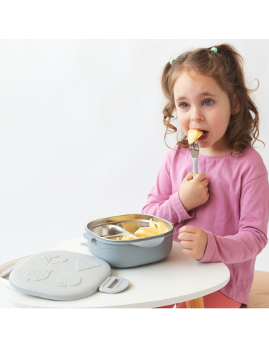 Caja almuerzo cuadrado 450 ml acero inoxidable Kiokids