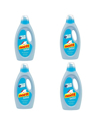 Pack 4 Norit bebé detergente piel atópica y sensible 4500ml