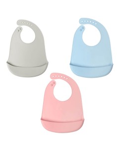 Babero silicona ajustable con bolsillo fácil limpieza y enrollable +4m kiokids