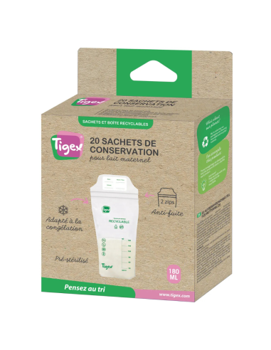 Bolsas de lactancia eco 180 ml (20 uds) Tigex