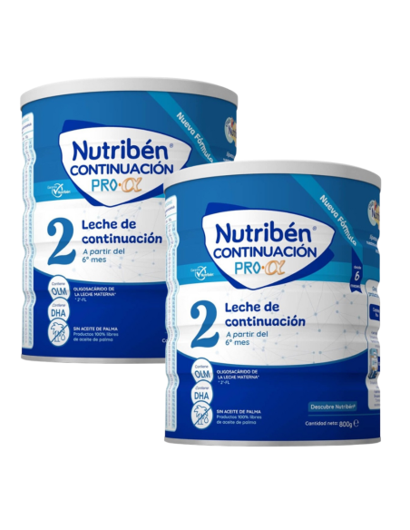 Pack 2 uds. Leche Continuación 2 Nutribén 800gr | Nutribén - Nappy.es