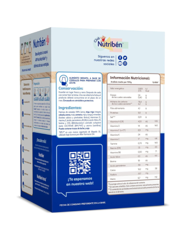 Pack 2 uds. Papilla innova 8 cereales | Nutribén - Nappy.es