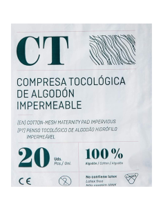 Compresa tocológica de algodón impermeable 20 uds Indas 2