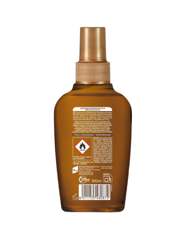 Aplicación del aceite solar Ecran Sunnique en la piel