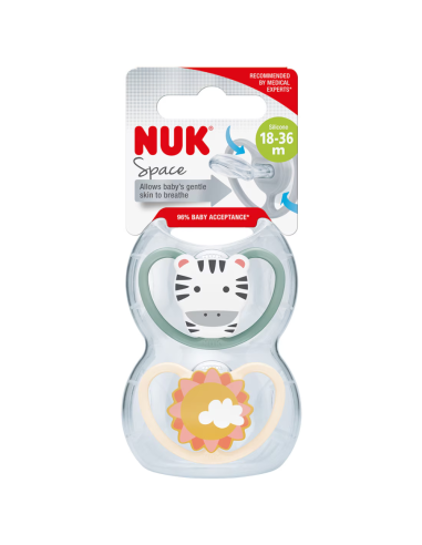 Chupete Space Zebra/Sol Silicona pack 2 uds. (18-36M) NUK