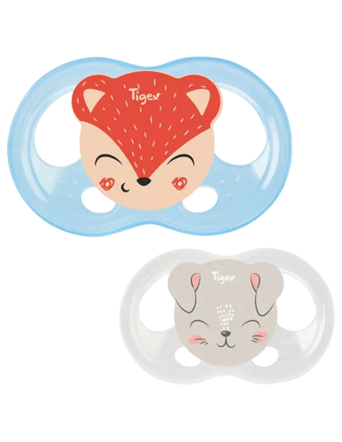 Pack de chupetes Soft Touch Conejo y Zorro 0-6M Tigex