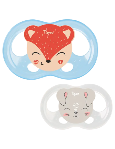 Pack de chupetes Soft Touch Conejo y Zorro 0-6M Tigex