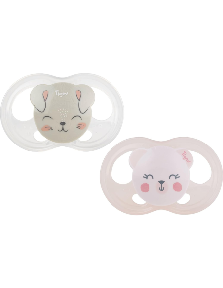 Pack de chupetes Soft Touch Osa y Conejo 0-6M Tigex