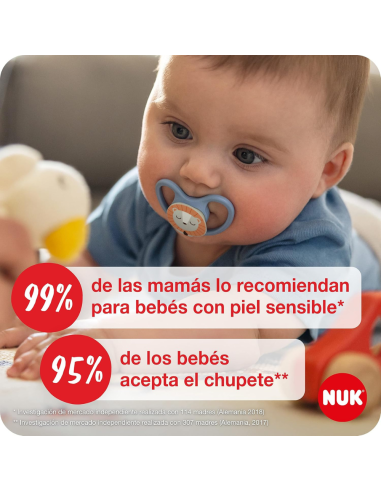 Chupete Space Zorro/Arcoíris Silicona pack 2 uds (0-6M) NUK
