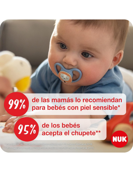 Chupete Space Zorro/Arcoíris Silicona pack 2 uds (0-6M) NUK