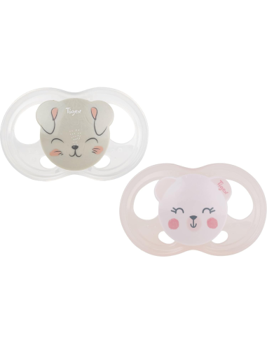 Pack de chupetes Soft Touch Osa y Conejo 6-18M Tigex