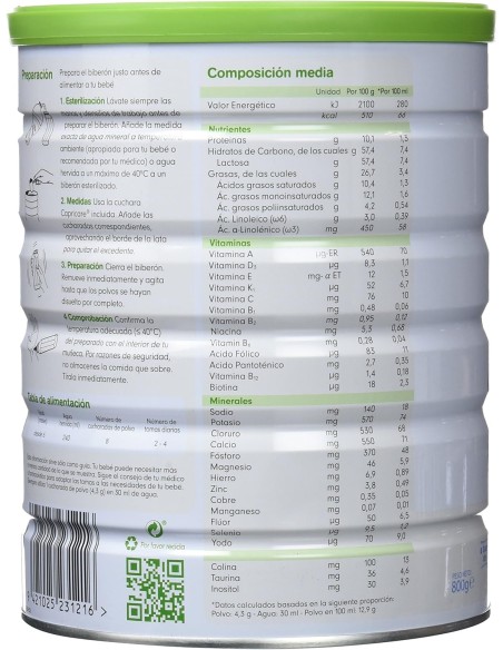 capricare-2-leche-continuacion-800g-6-12m-1.jpg – Vista frontal del envase.