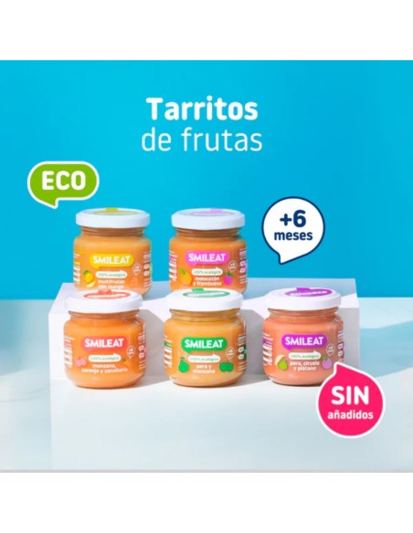 Oferta Potito pera, ciruela y plátano ecológico 130g. +6M Smileat
