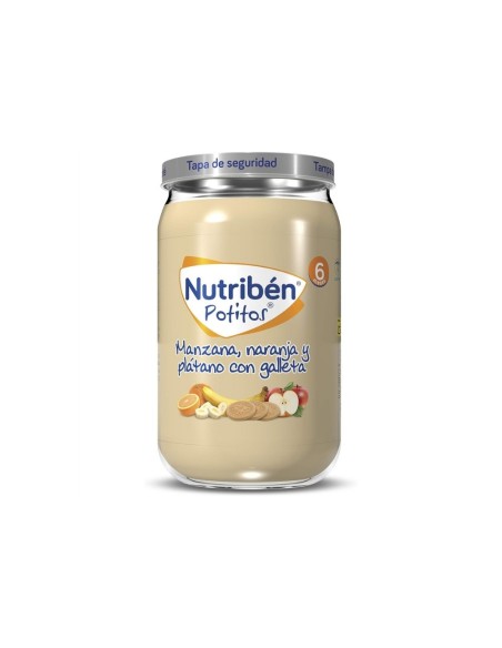 Oferta Pack 6 uds. potito plátano, naranja y galleta tarrito 190g. +6M