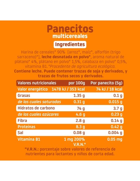 Oferta Panecillos de cereales con plátano y calabaza 60g. +8M Smileat