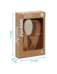 Set peine y cepillo de madera | Kiokids - Nappy.es 2