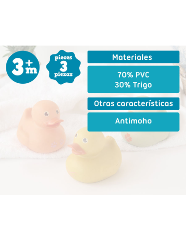 Set 3 patitos anti-moho 3m+ Kiokids