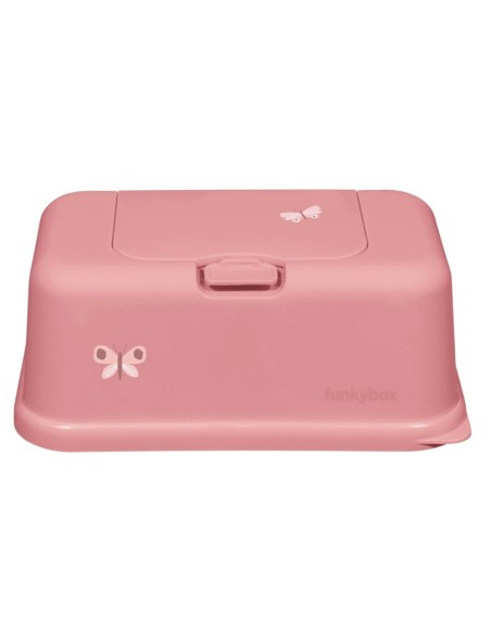 Caja toallitas color rosa con mariposas - Funkybox