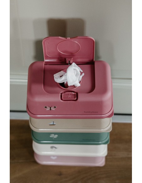 Caja toallitas color rosa con mariposas - Funkybox