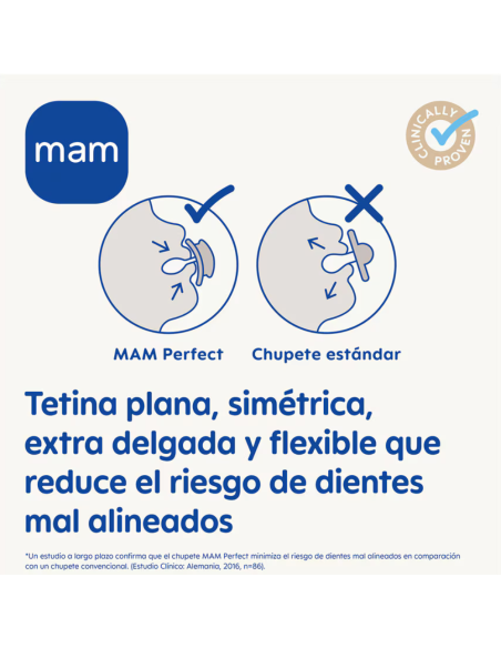 Chupete Perfect Start 0-2M color azul (2 uds) Mam Baby