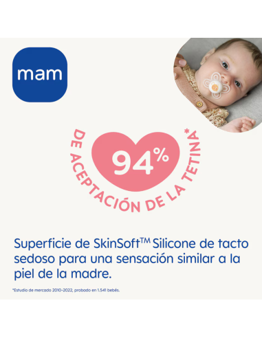 Chupete Perfect Start 0-2 M color gris (2 uds) Mam Baby