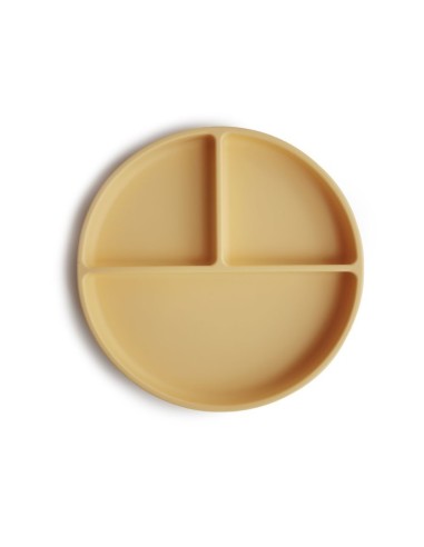 Plato ventosa-compartimentos Solid Ivory Mushie
