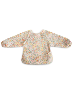 Babero con mangas estampado flores | Mushie - Nappy.es