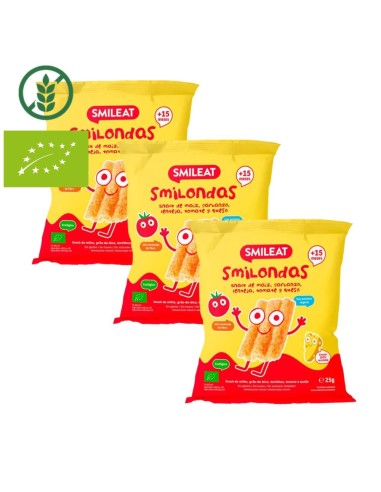 Pack 3 uds. Smilondas sabor tomate y queso | Smileat - Nappy.es