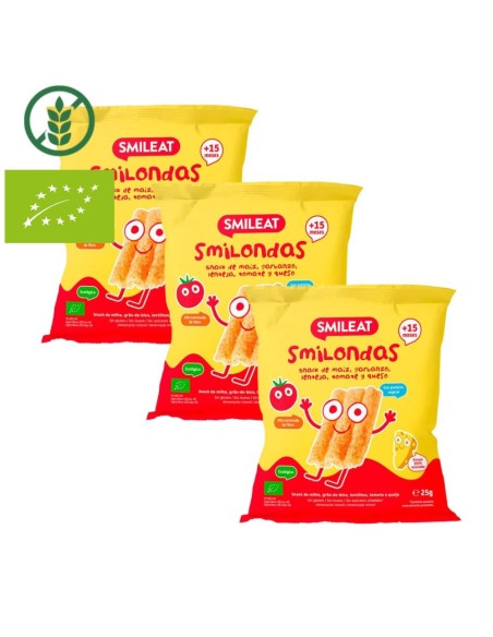 Pack 3 uds. Smilondas sabor tomate y queso | Smileat - Nappy.es