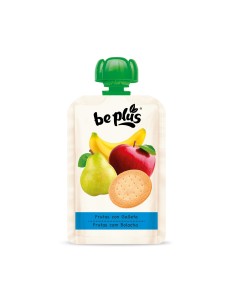 Pouch de Frutas con Galleta Be Plus 120 g +6M – Merienda nutritiva para bebés 2