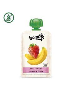 Pouch de Fresa y Plátano Be Plus 120 g +4M – Fruta natural para bebés 2