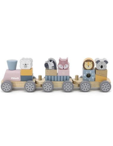 Colección PolarB juguetes de madera con tren de vagones