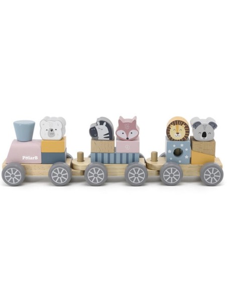 Colección PolarB juguetes de madera con tren de vagones