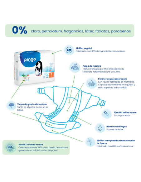 Pack Pingo talla 3 caja 88 uds ecológicos 4-9 kg Pingo
