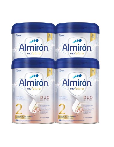 pack-4-leche-profutura-duobiotik-2-800g-6m-almiron-1.jpg – Vista frontal del pack completo.