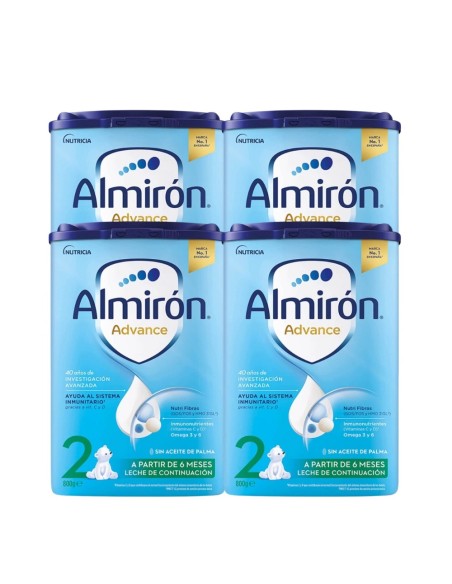 pack-4-leche-advance-2-800g-6m-almiron-1.jpg – Vista frontal del pack completo.