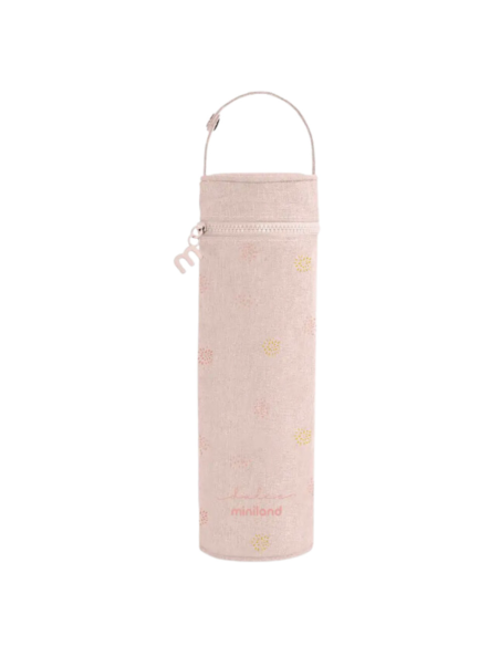 bolsa-isotermica-thermibag-rosa-500ml-miniland-1.jpg – Vista frontal de la Thermibag rosa.