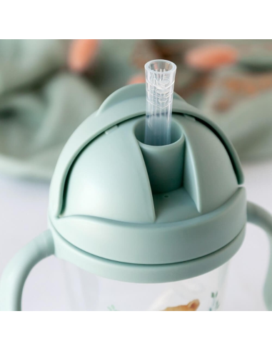 Taza de aprendizaje con asas azul 6M+ 300ml Kiokids