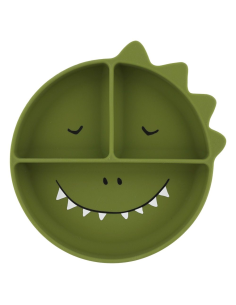 plato-compartimentado-silicona-dinosaurio-trixie-1.jpg – Vista frontal del plato.