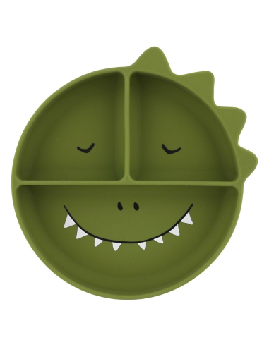 plato-compartimentado-silicona-dinosaurio-trixie-1.jpg – Vista frontal del plato.