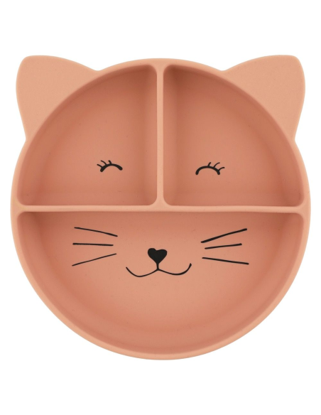 plato-compartimentado-silicona-gato-trixie-1.jpg – Vista frontal del plato.