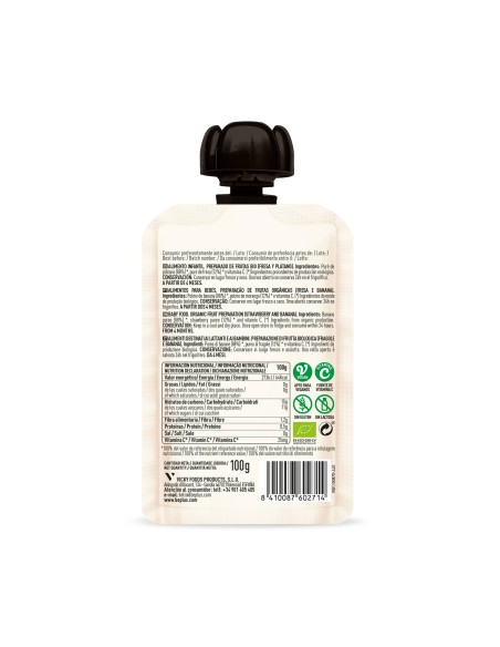 Oferta Bolsita de fresa y plátano BIO 100g.+4M Be Plus