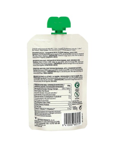 Pack 7uds Pouch fresa y plátano Be Plus bolsita 120g. +4M