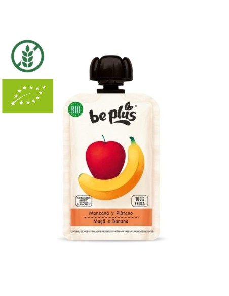 Pouch de manzana y plátano Be Plus BIO bolsita de 100g. +4M
