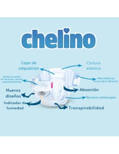 Pack 6 Pañal Love Chelino Talla 2 (3 - 6 kg) 168 uds. 2