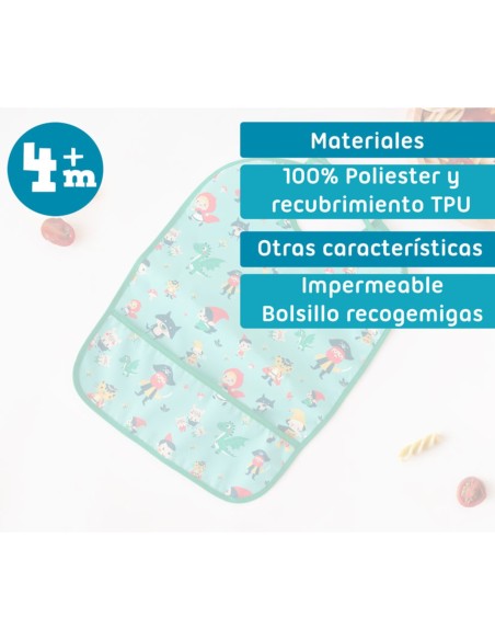 Babero impermeable verde +4M Kiokids