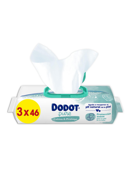 Toallitas Dodot Pure Calma & Protege 138 uds (3x46) – Con aloe vera calmante